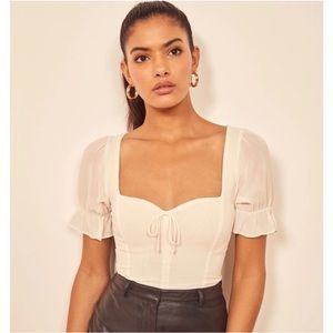 Reformation Delevan Top Ivory Size 0